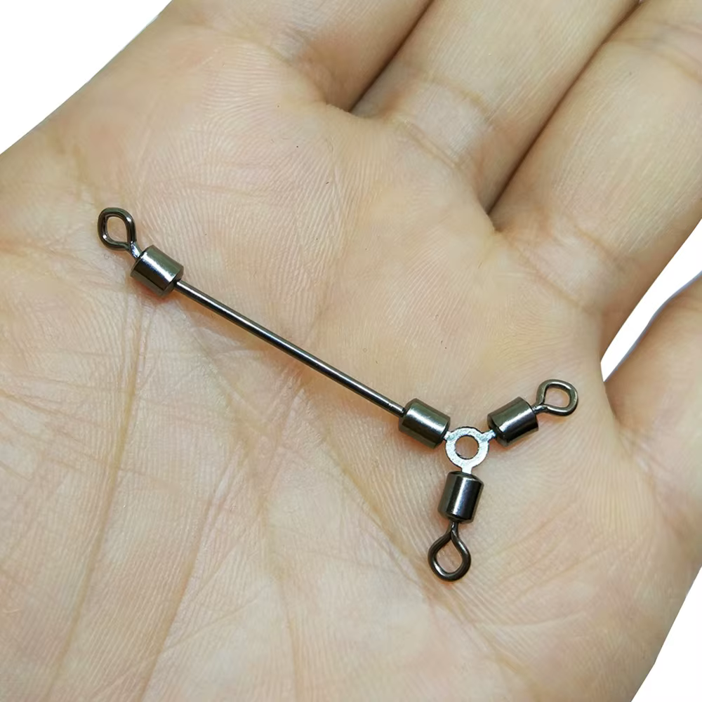 Giratorio 3 Vías de Acero Inoxidable para Carpa – Triple Conector de Pesca - imagen 5