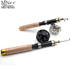 MNFT Cana de pescar telescopica para hielo con carrete - Set