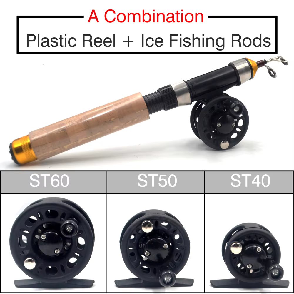 MNFT Cana de pescar telescopica para hielo con carrete - Set - imagen 2