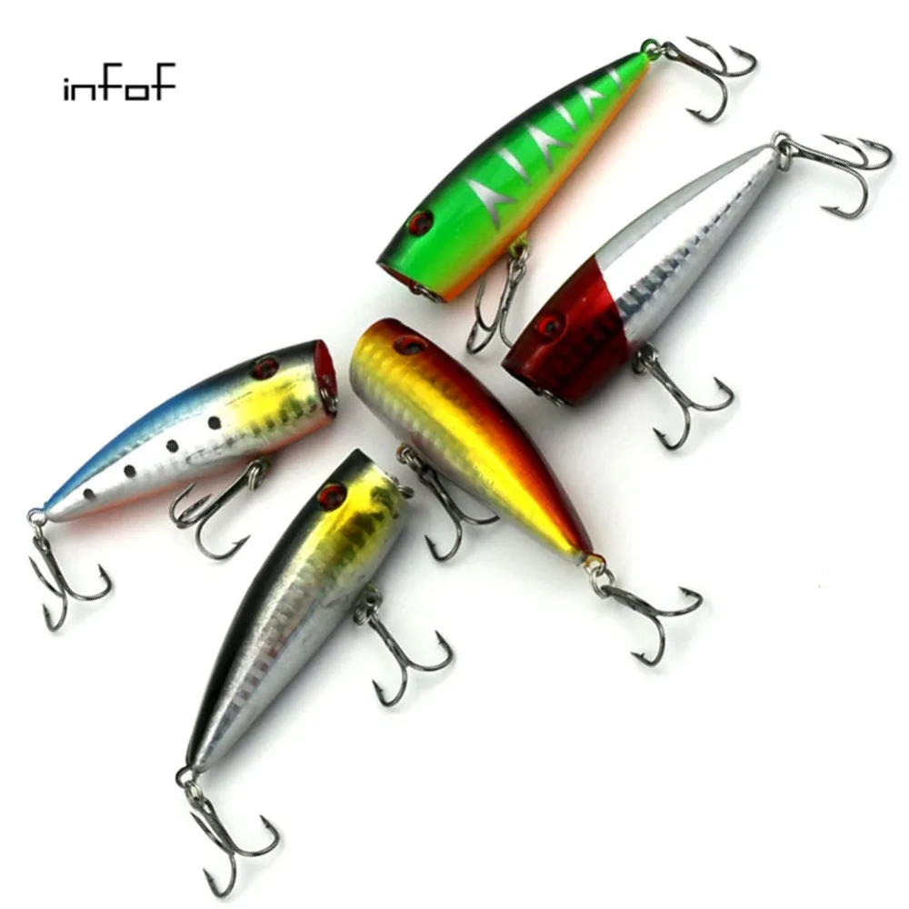 INFOF Popper Lure señuelo flotante con anzuelo triple de acero - imagen 5