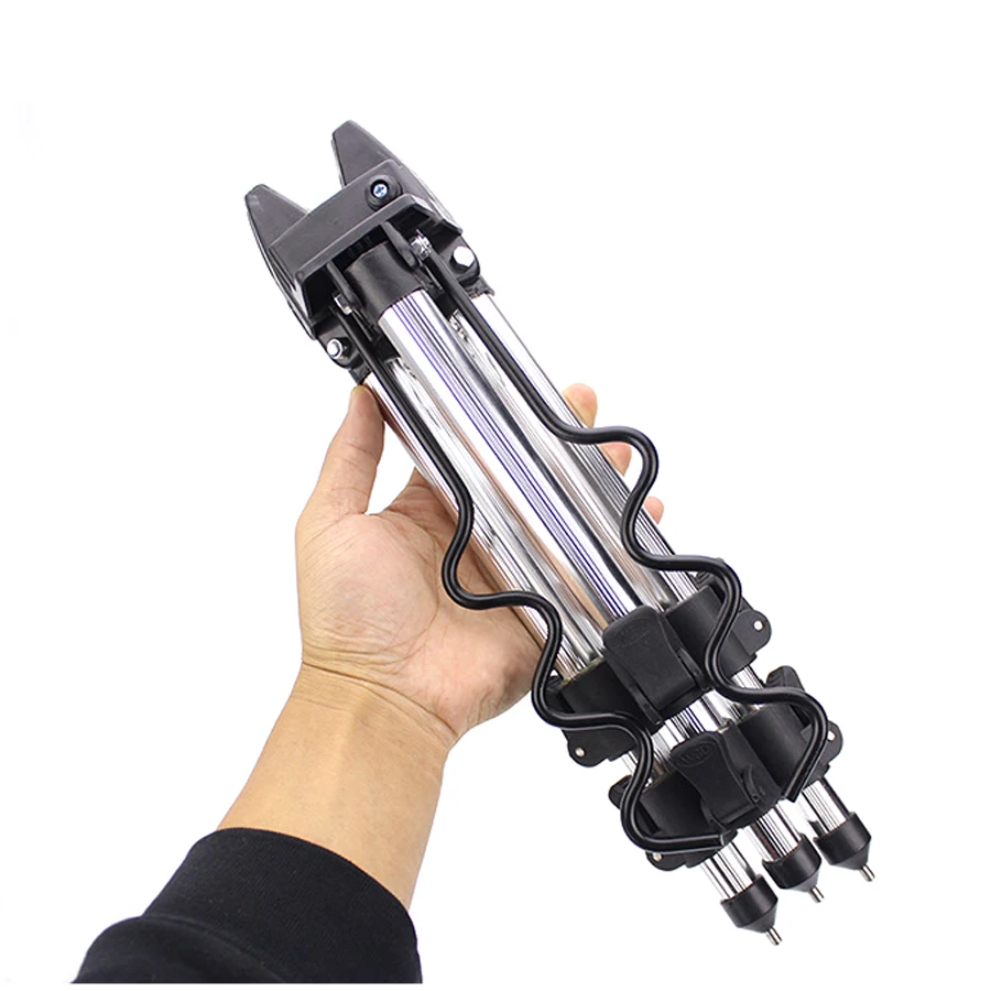 Trípode soporte caña ajustable retráctil para carpa – base firme - imagen 4