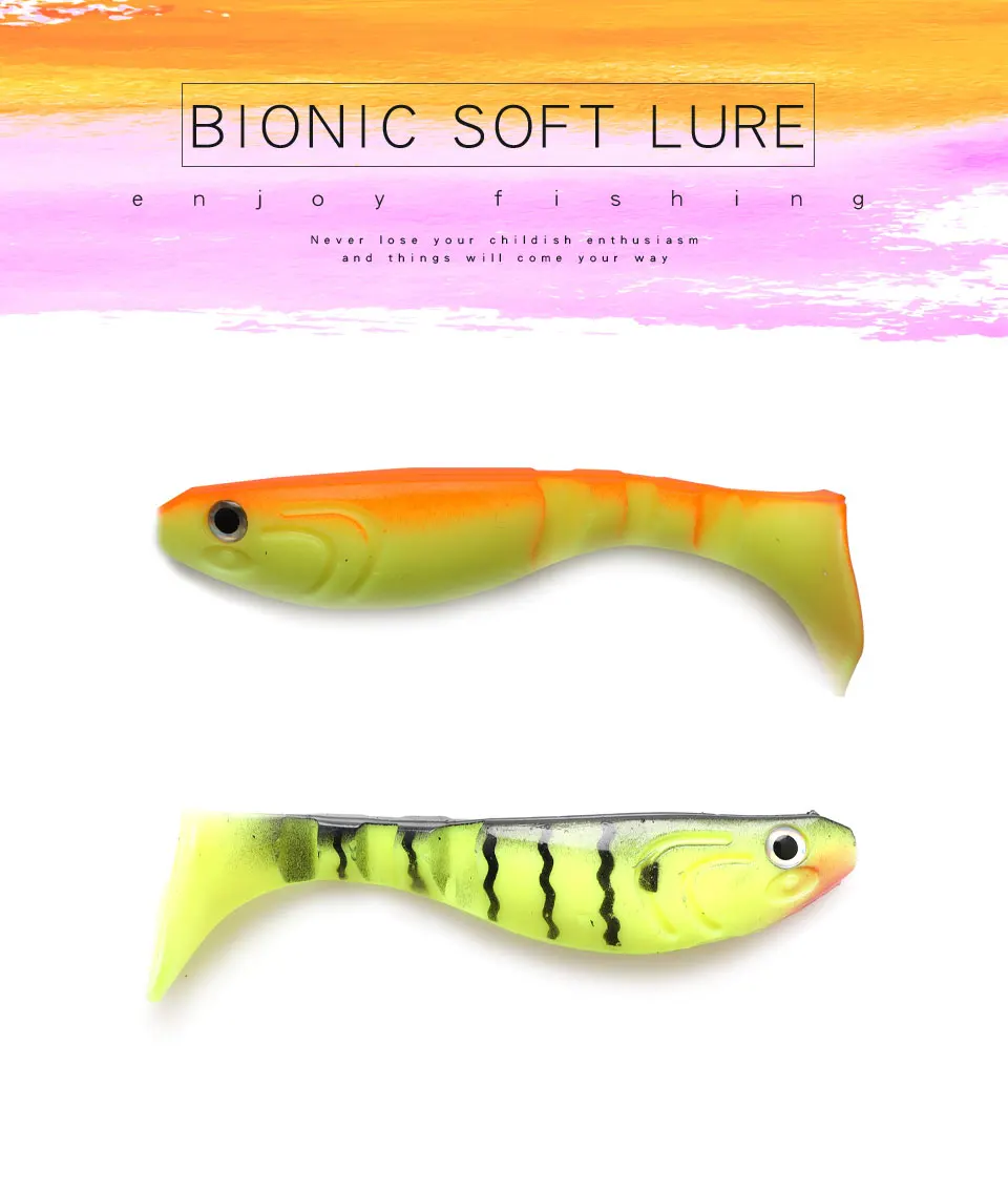 Señuelo de silicona cola T vista frontal