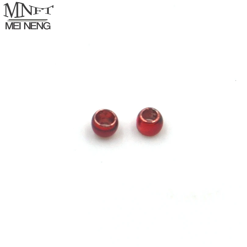 MNFT Cuentas de latón para atado de moscas – Cabezas ninfa rojo y azul - imagen 2