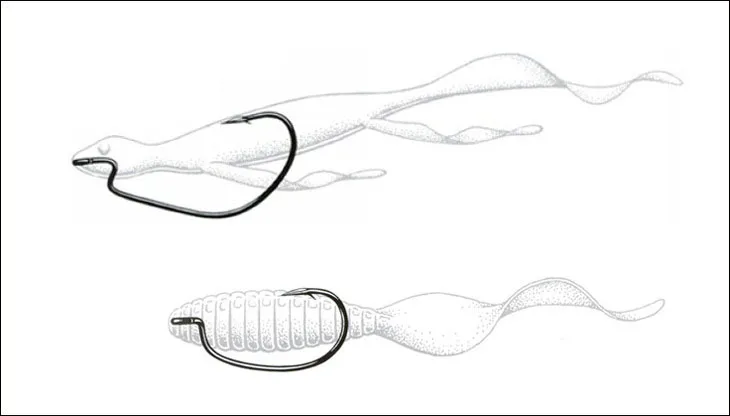 Anzuelo cebo suave curva Z afilado con manivela para vinilo pesca - imagen 4