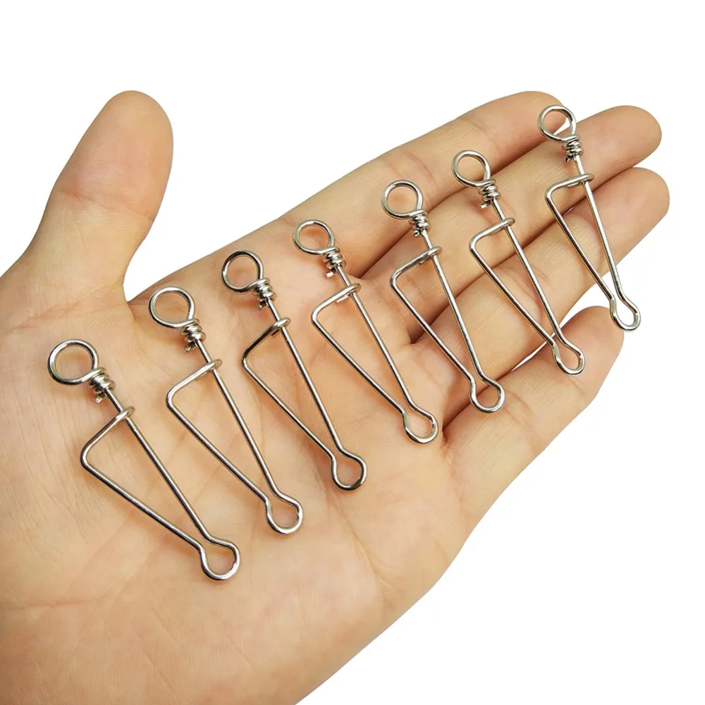 Eslabones giratorios y clips de acero inoxidable para pesca - imagen 5