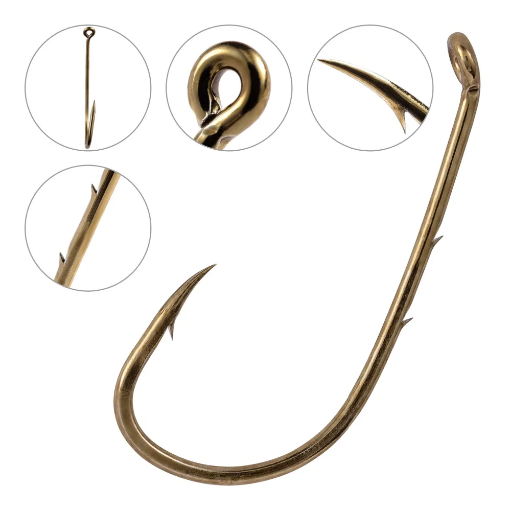 Bassdash EWG anzuelos de gusano lubina bagre – tamaños 1/0 a 4/0 - imagen 3