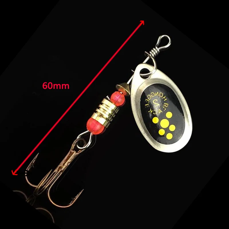 Wobbler Crankbait de metal con lentejuelas y anzuelo giratorio - imagen 4