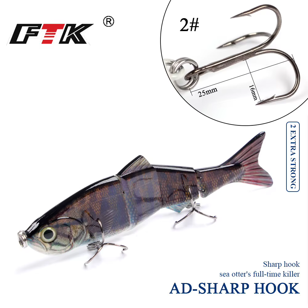 Señuelo Swimbait Multiarticulado FTK para lubina