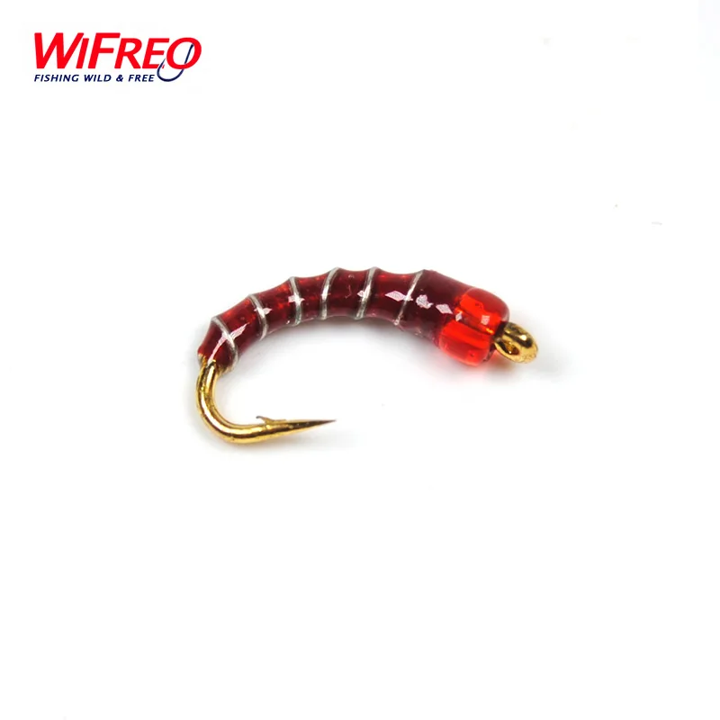 Wifreo Anzuelos dorados para mosca ninfa con cabeza de cuentas - imagen 3