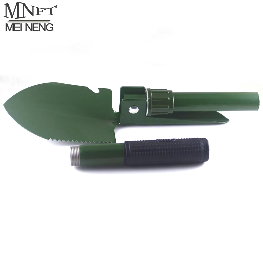 MNFT Pala de pesca plegable - kit de supervivencia exterior verde
