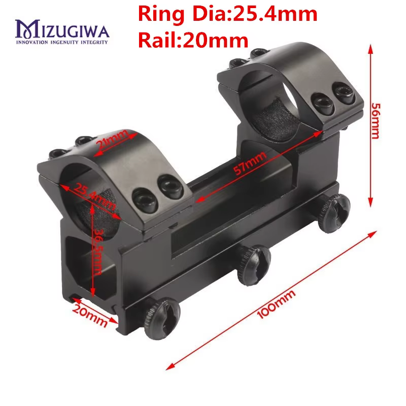 Monturas Visor Mizugiwa 25,4-30mm Cola Milano 11-20mm