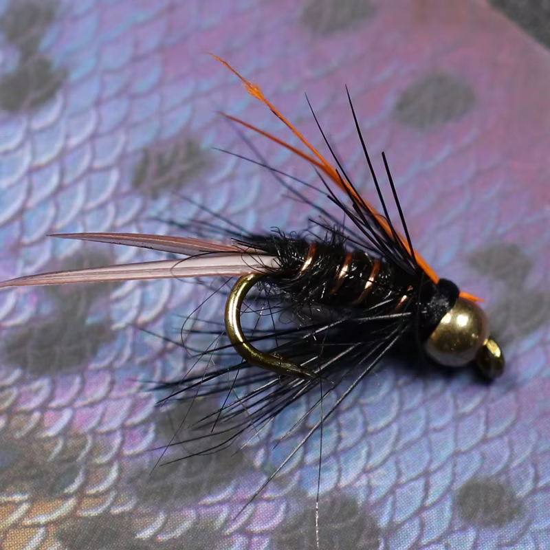 Ninfas Bimoo Psycho Prince – Cabeza de latón dorada para trucha - imagen 3