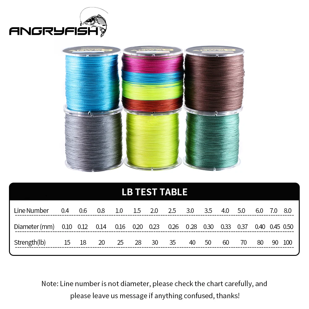 Trenzado Angryfish 9 Hebras – Línea PE superresistente para pesca