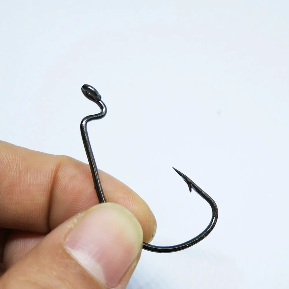 Anzuelo cebo suave curva Z afilado con manivela para vinilo pesca - imagen 5