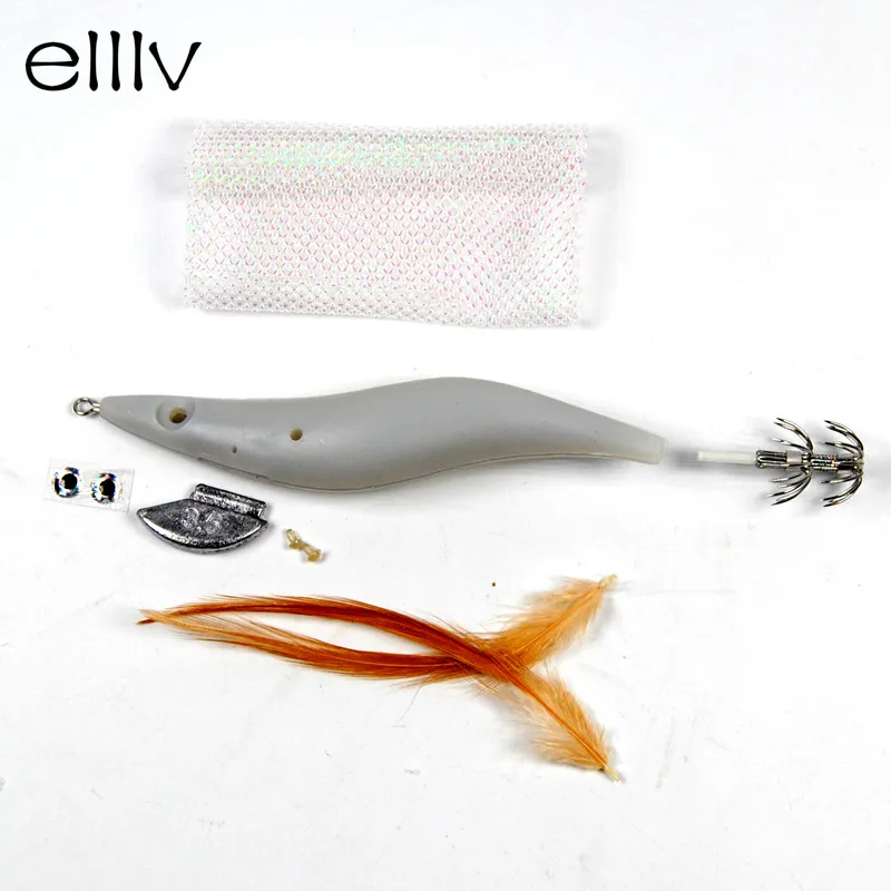 Kit jig calamar casero materiales pesca vinilo plomo montaje - imagen 3