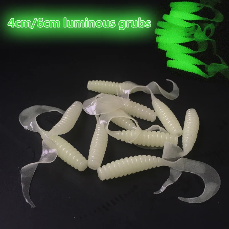 Gusano de silicona luminoso en tamaño 4 cm
