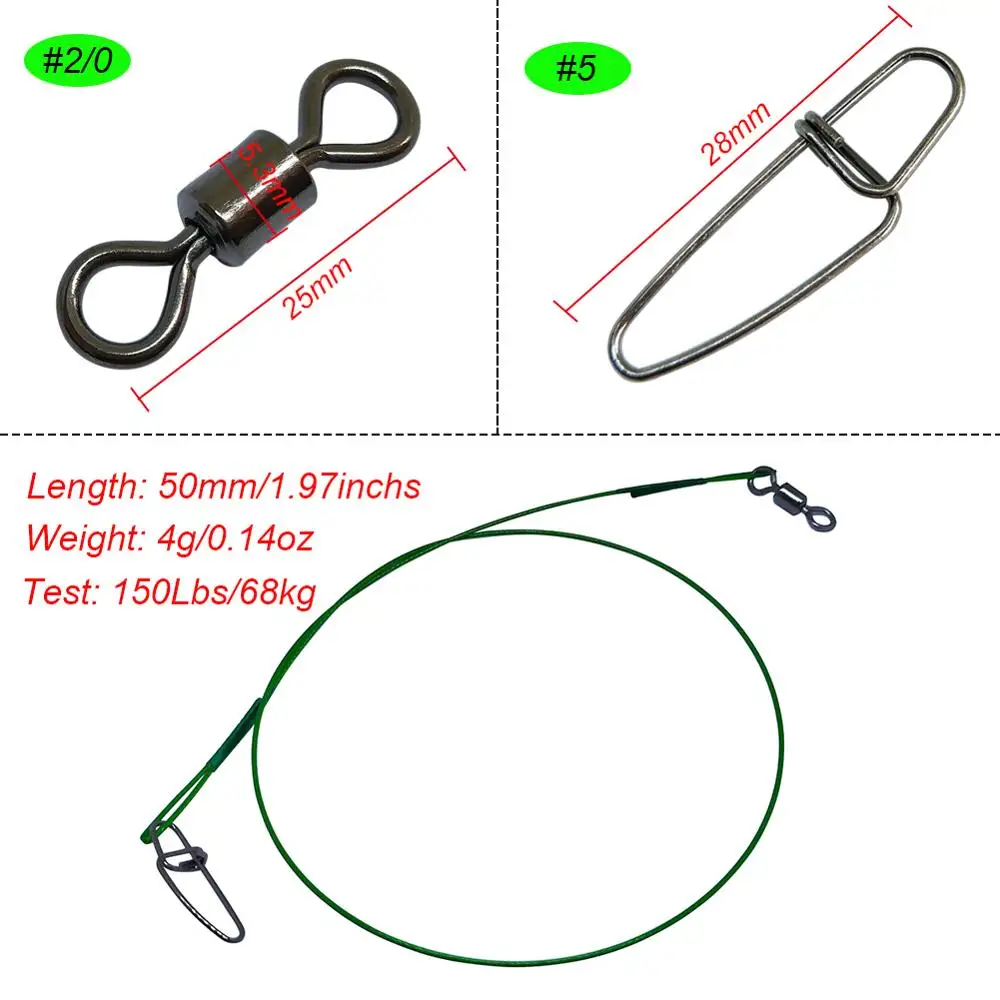 Cable de acero antimordedura para pesca con conector resistente - imagen 2