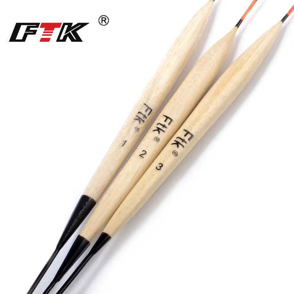 FTK Flotadores de Pesca - Set de 3, Madera Abeto Barguzinsky, Variados - imagen 3