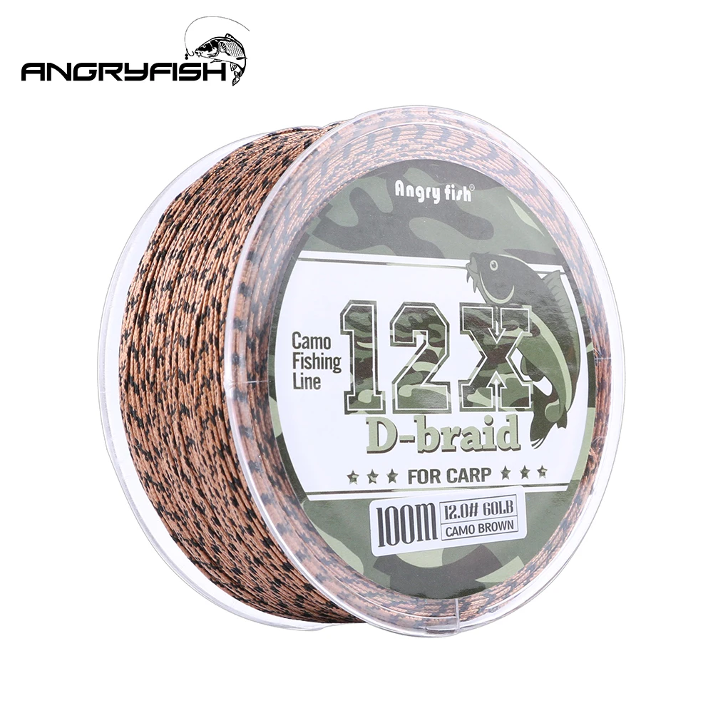 ANGRYFISH Sedal para carpa camuflado, trenzado