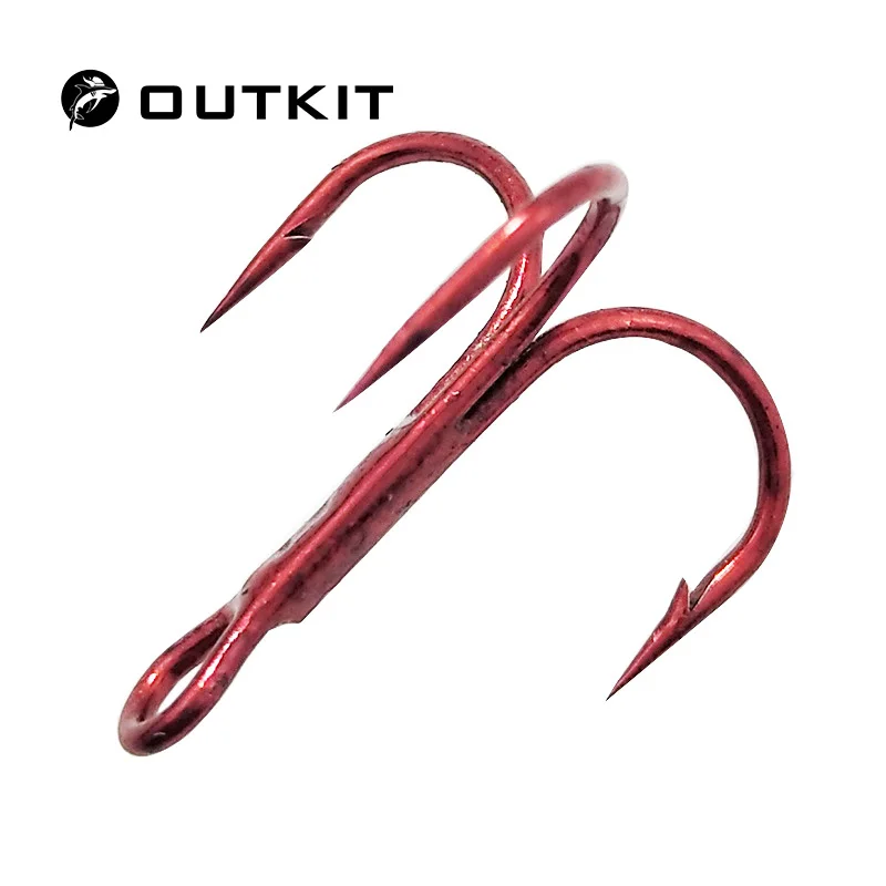 Anzuelo triple OUTKIT en detalle rojo