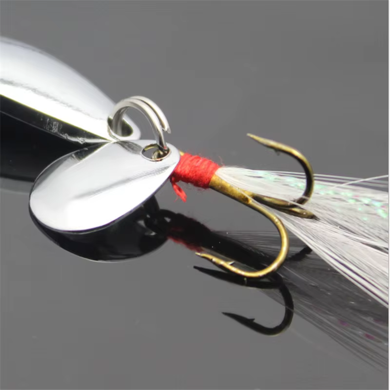 Spinner Bait 5-13g plateado – Señuelo rotativo para bass y lucio - imagen 5