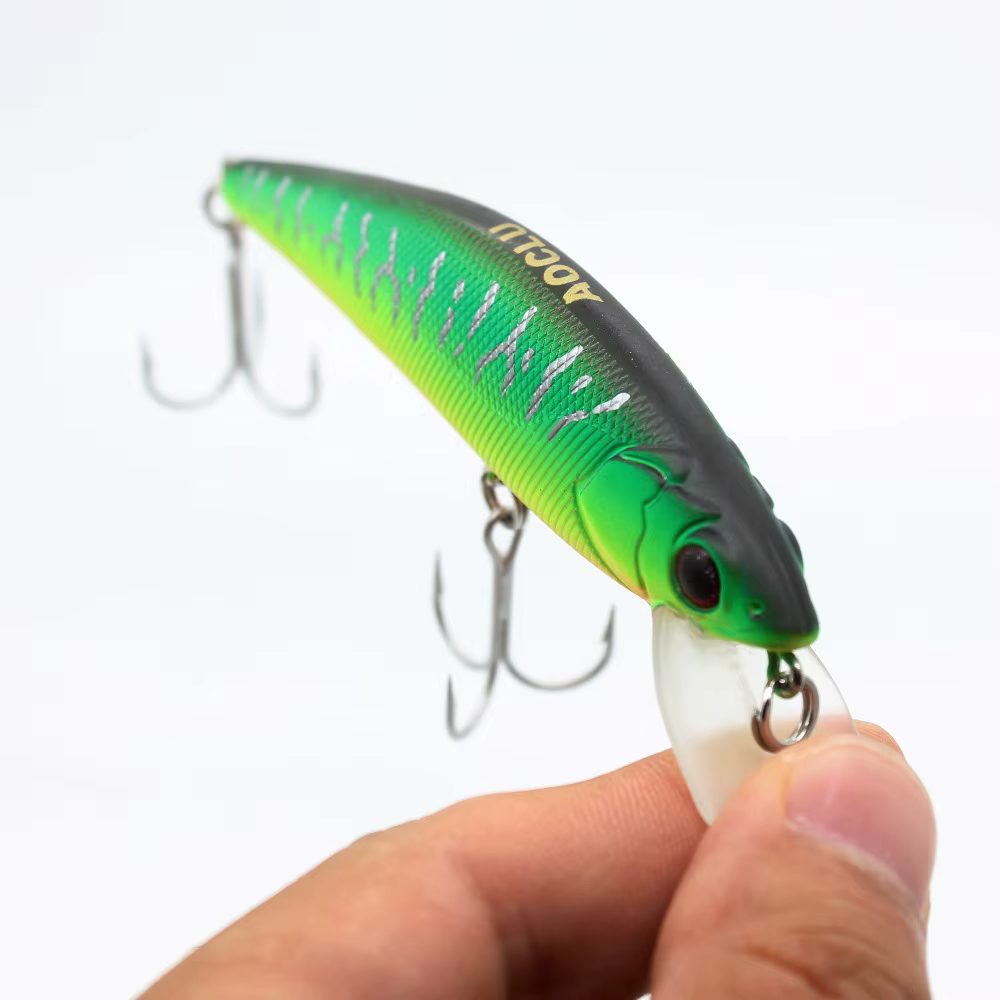 AOCLU Wobbler Jerkbait 95mm lubina flotante VMC gancho cuerpo plano - imagen 4