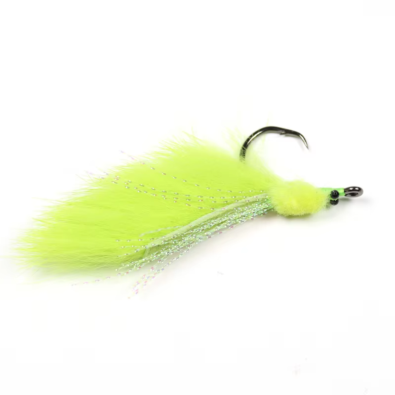 Bimoo Anzuelos para agua salada Tarpon Conejito Toad Chartreuse - imagen 2