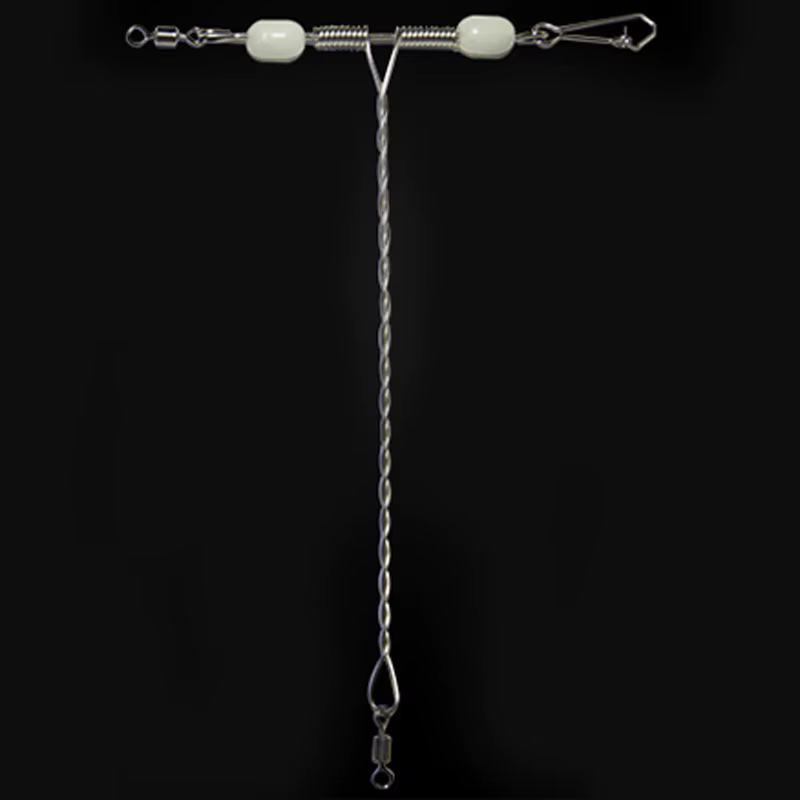Snap en forma T 12 cm - Brazos de alambre inox con cuentas luminosas