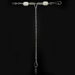 Snap en forma T 12 cm - Brazos de alambre inox con cuentas luminosas