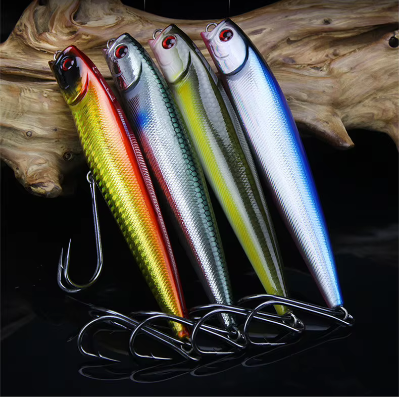 Popper marino con gancho garra anzuelo doble pesca depredadores - imagen 4