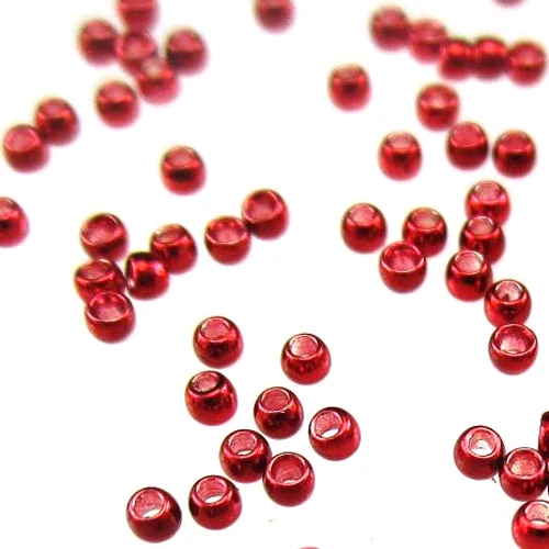 MNFT Cuentas de latón para atado de moscas – Cabezas ninfa rojo y azul - imagen 3