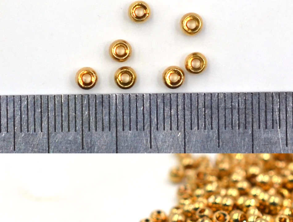 Cuentas de tungsteno junto a materiales de atado
