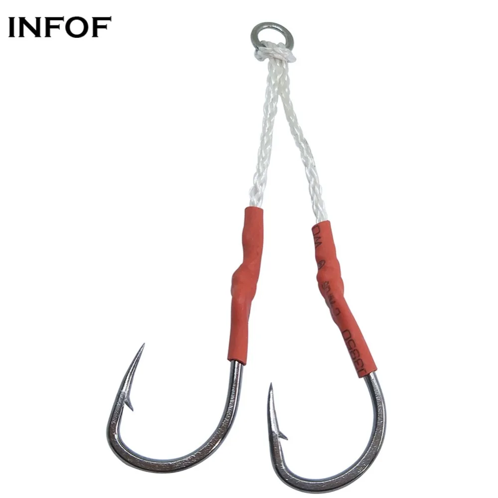 INFOF Anzuelos tándem para jigging de acero inoxidable salada - imagen 4