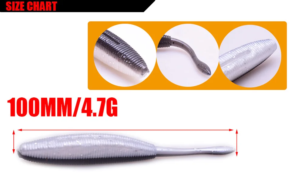 Señuelo shad de silicona con acabado bicolor realista