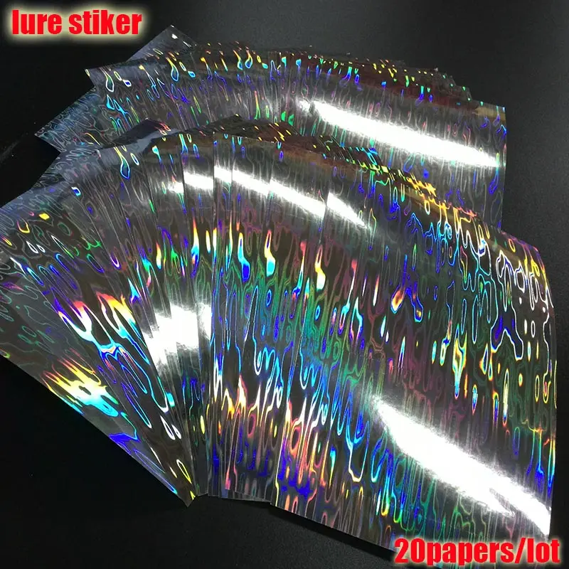 Pegatinas holográficas para señuelos de pesca con reflejos multicolor