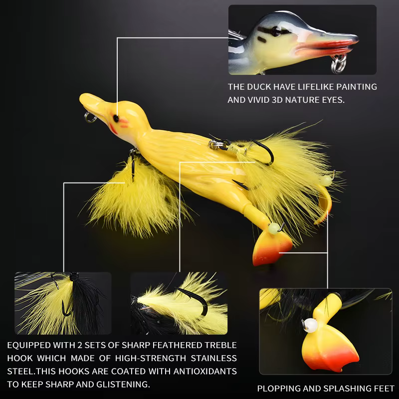 ALLBLUE Stupid Duck 3D – Señuelo superficie flotante con splash - imagen 5