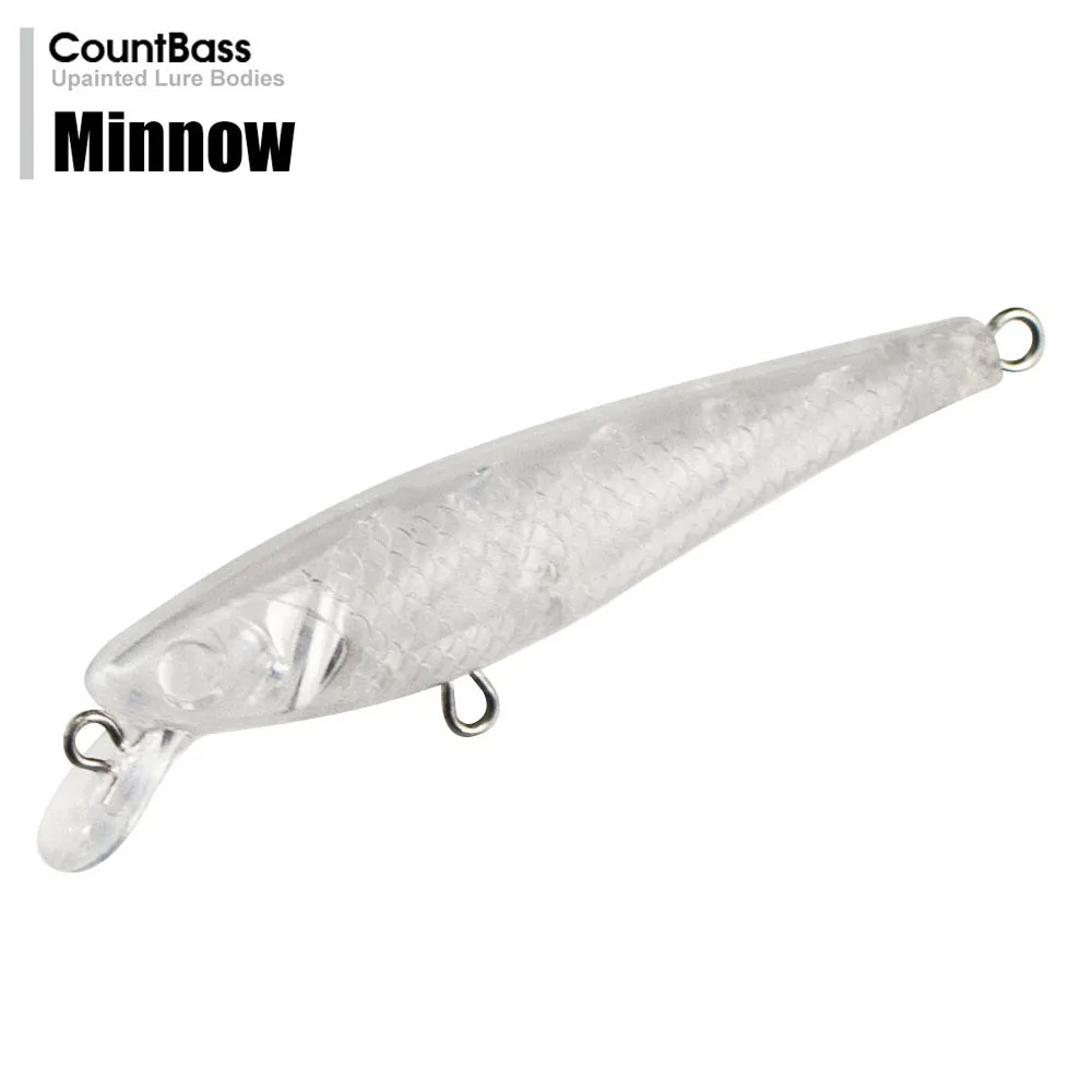 Señuelo Countbass sin pintar mostrando detalles del cuerpo