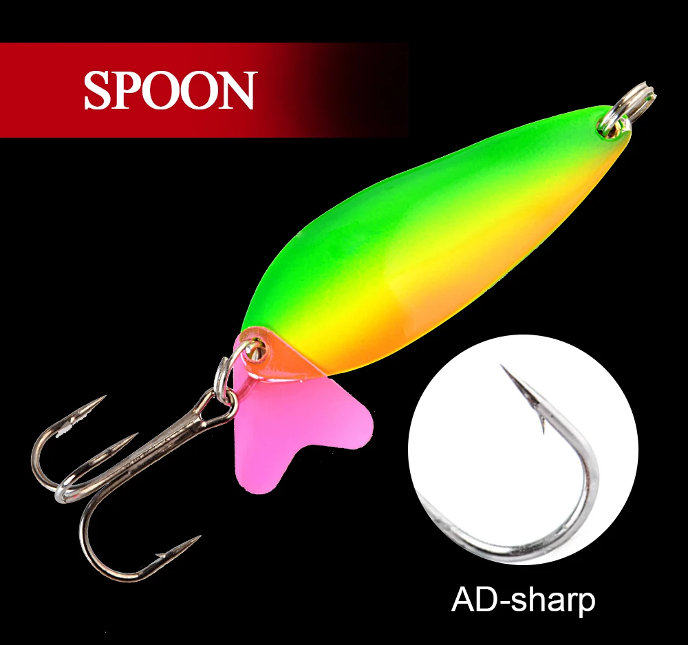 Cebo de pesca FTK cuchara doble metálica vista frontal