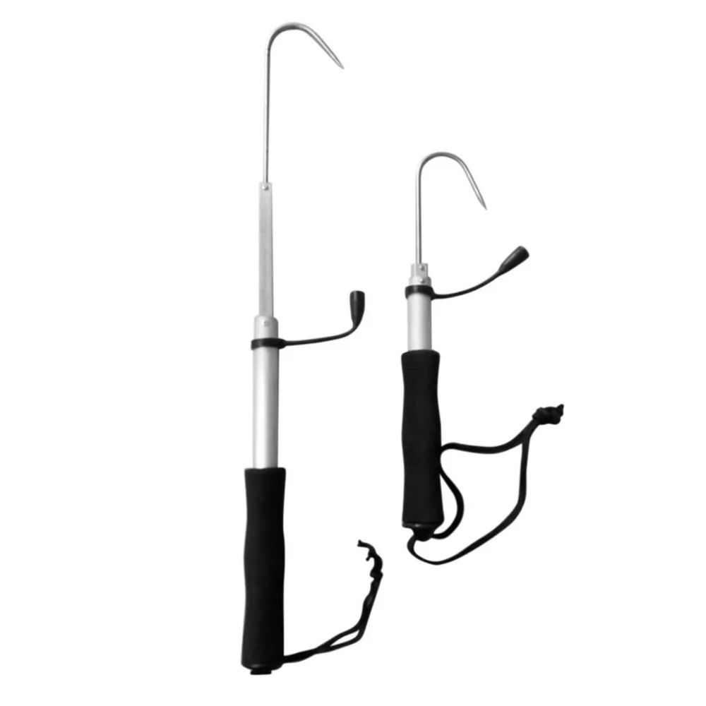 Gancho de pesca telescópico de acero inoxidable y aluminio para orilla