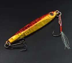 Señuelo metálico para pesca en agua salada con anzuelo de pluma