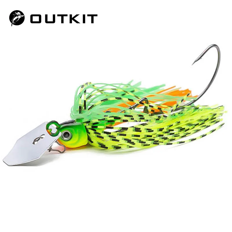 Spinnerbait multicolores con falda de silicona