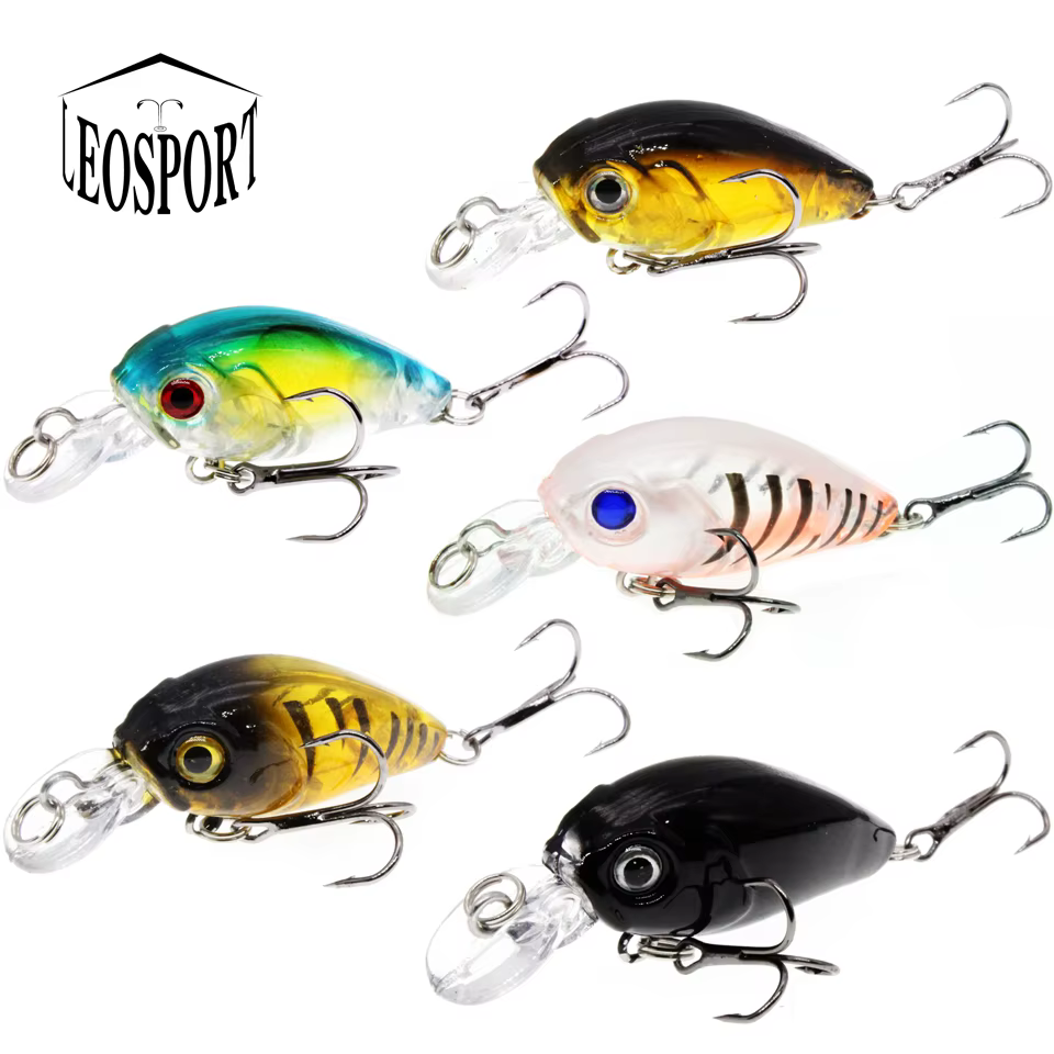 LEOSPORT Crankbait 4,5 cm – Ojos 3D y anzuelos triples - imagen 5