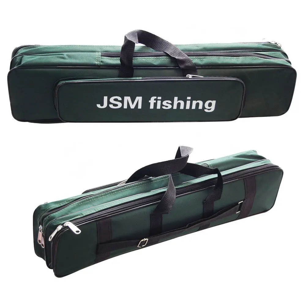 Bolsa de pesca abierta mostrando compartimentos interiores