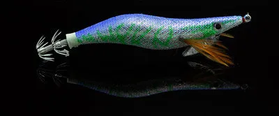 Señuelo EGI luminoso para calamares y camarones, gancho de madera - imagen 2
