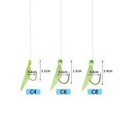 Aparejos de pesca con piel de pescado y cuentas luminosas
