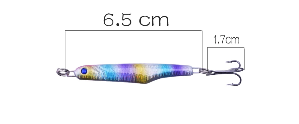 Vista frontal del señuelo jigging