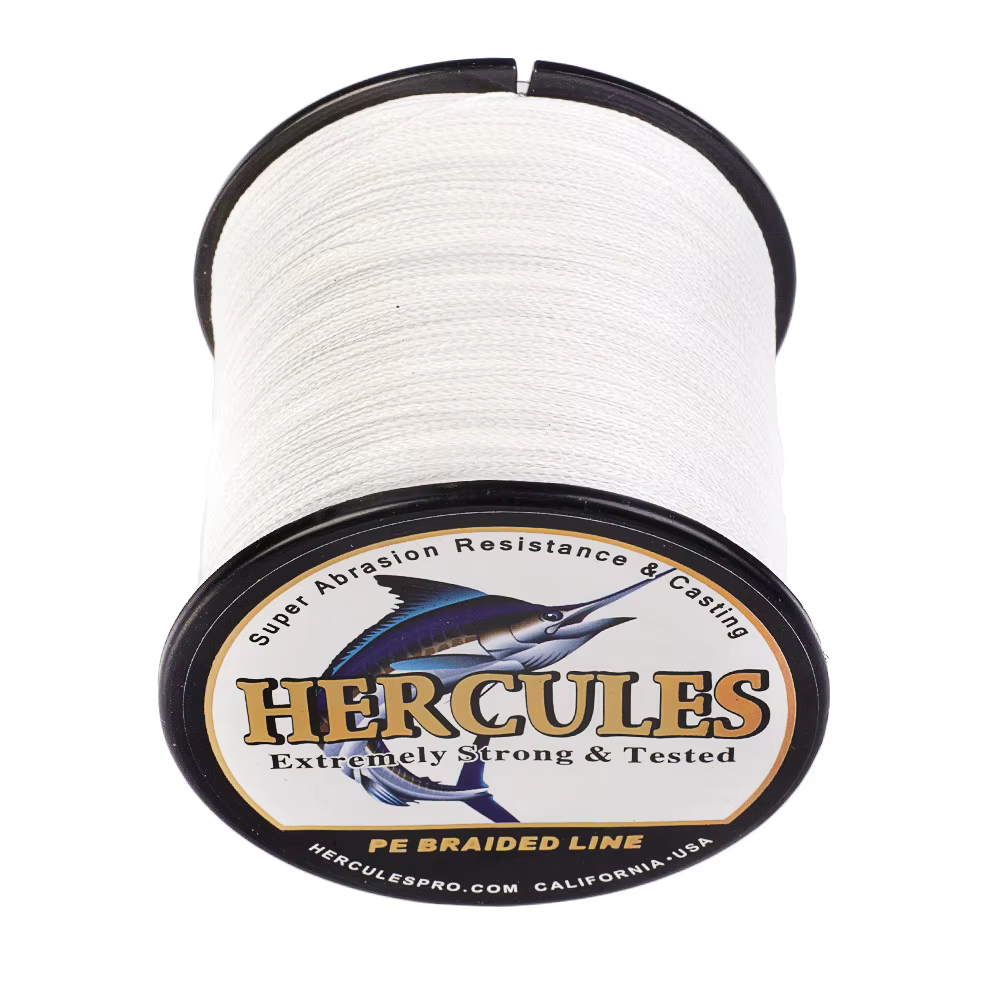 Hercules Sedal trenzado 4 hebras PE blanco pesca carpa - imagen 3