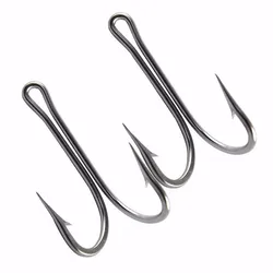 Anzuelos dobles de acero inoxidable para pesca en mar – Tallas grandes 6/0 a 10/0