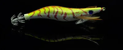 Señuelo EGI luminoso para calamares y camarones, gancho de madera