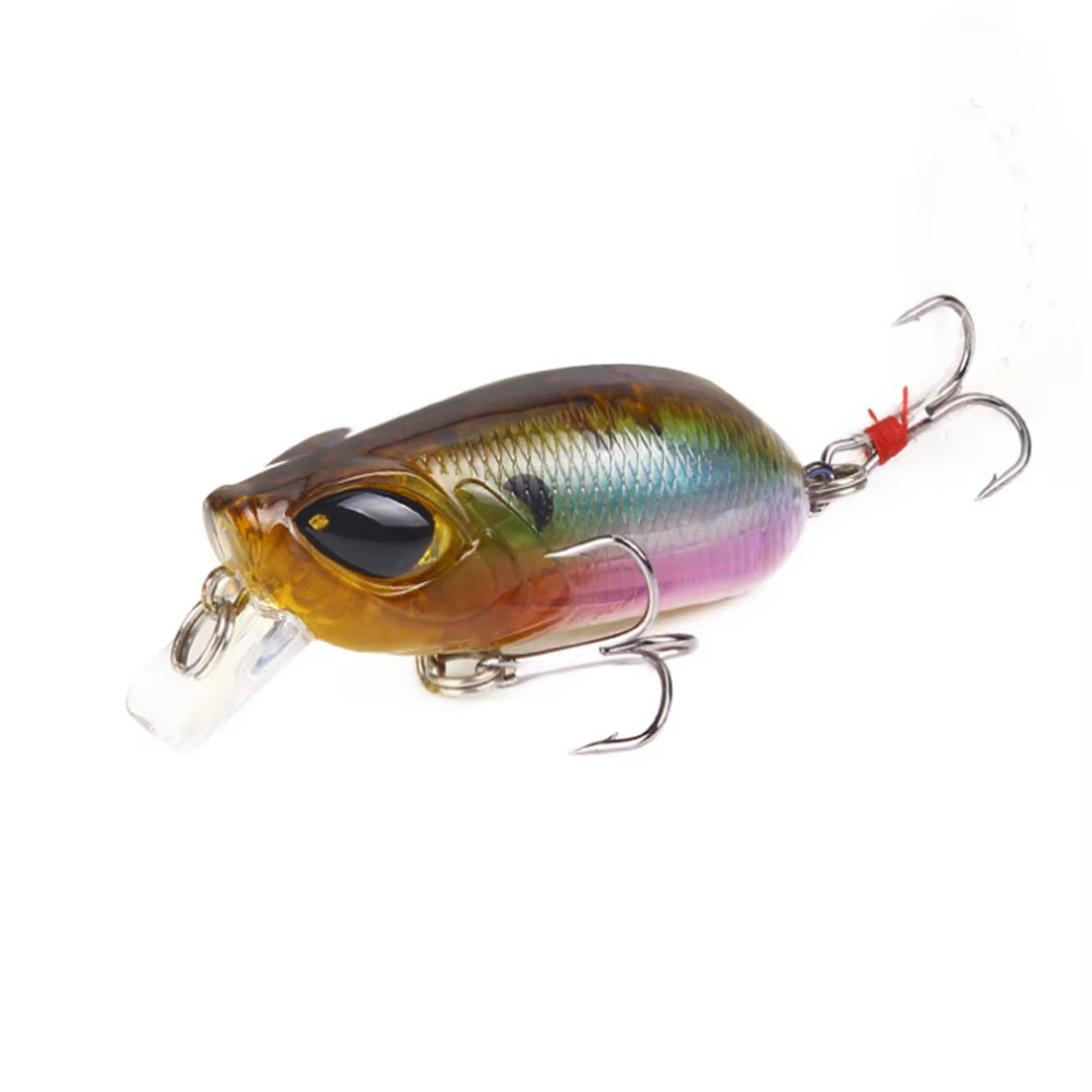 Señuelo crankbait duro con plumas y anzuelo triple para pesca - imagen 2